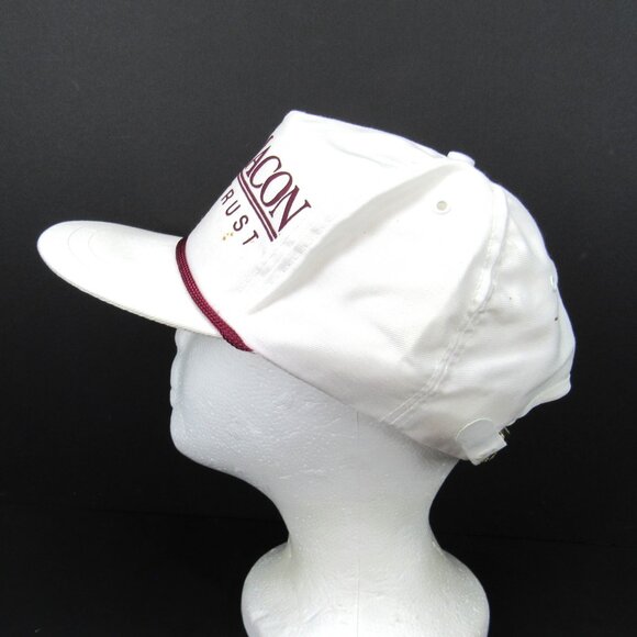 First Macon Bank & Trust Graphic Logo Men White Wide Brim Adj Strap Back Cap Hat - Picture 4 of 10